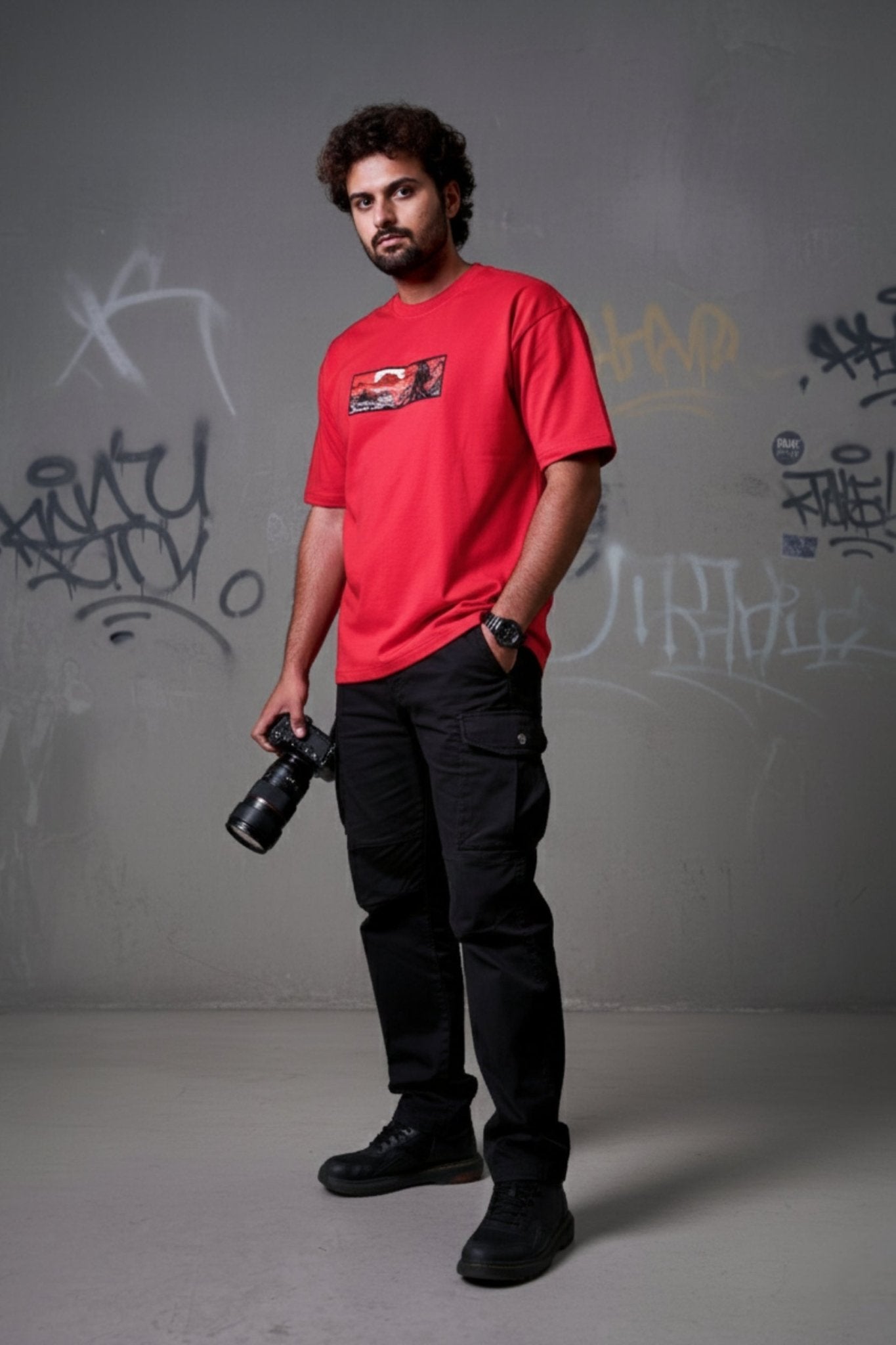 Samurai Embroidered Oversized T-Shirt