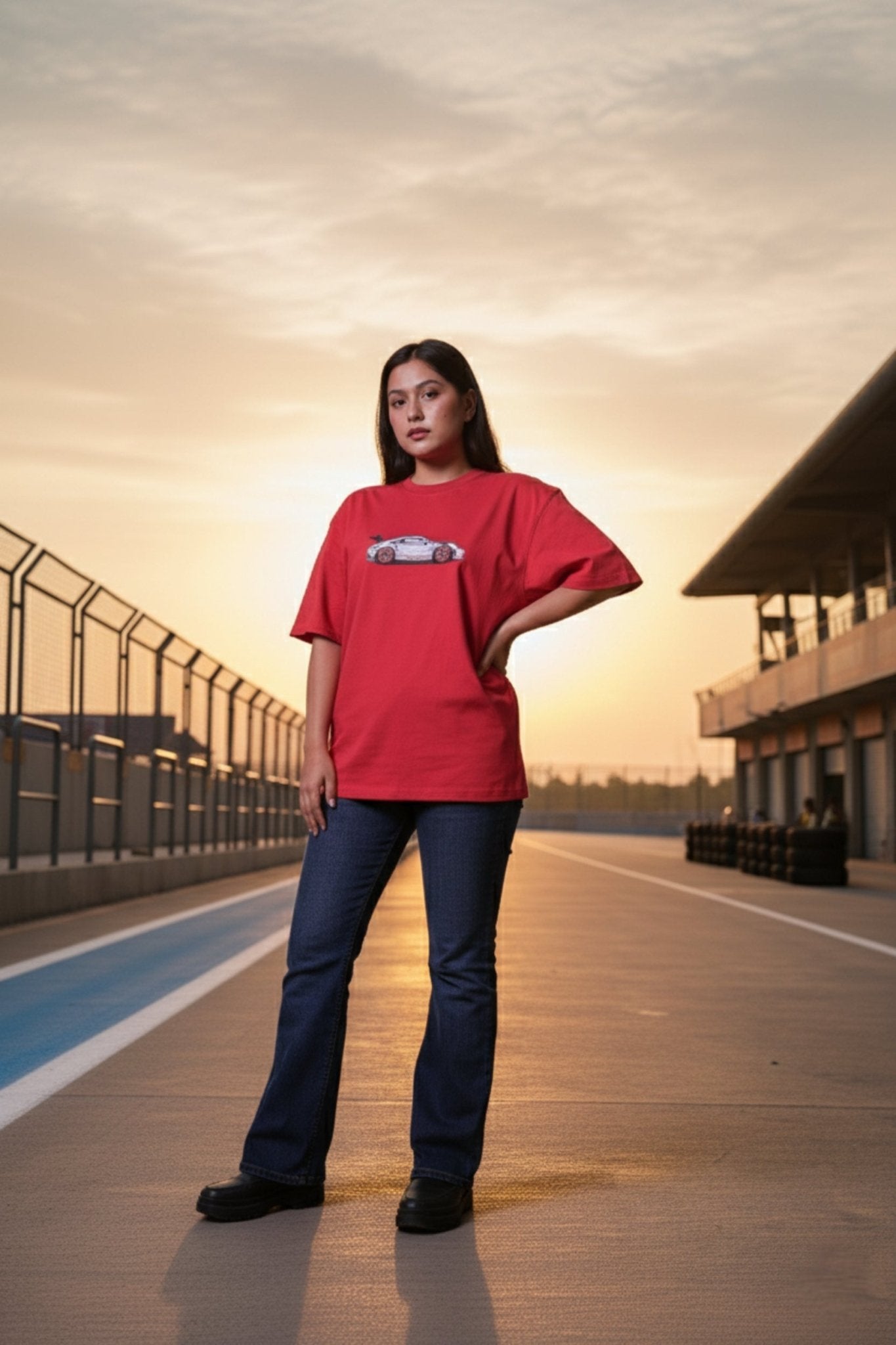 Porsche Embroidered Oversized T-Shirt