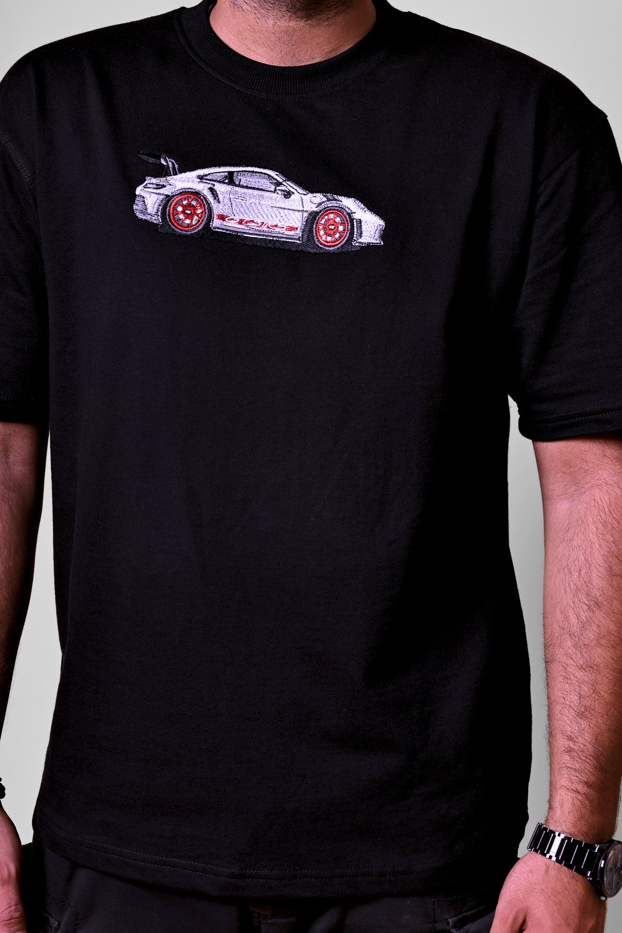 Porsche Embroidered Oversized T-Shirt